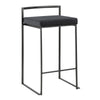 Fuji - Stackable Counter Stool With Cushion - Black Metal