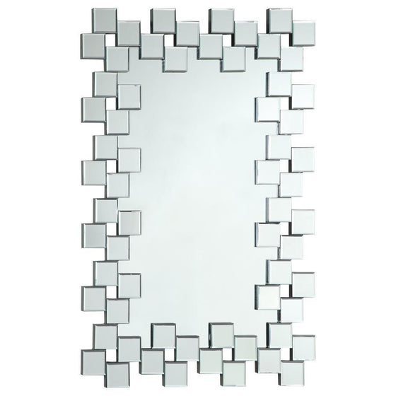 Pamela - Rectangular Frameless Wall Mirror - Silver