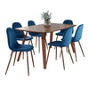 Folia - Toriano Dining Set - Walnut Wood And Beige Fabric (Set of 5)