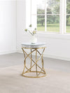 Elise - Round Mirror Top Stainless Steel End Table - Gold