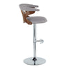 Gardenia - Adjustable Barstool - Chrome Base & Walnut Backrest