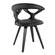  Gardenia - Dining / Accent Chair With Swivel - Black Wood And Black Faux Leather