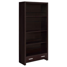  Skylar - 5-Shelf Bookcase With Drawer - Cappuccino