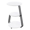 Hilly - 3-Tier Round Accent Side Table - White And Black