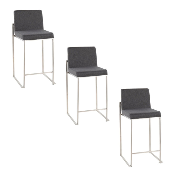 Fuji - High Back Upholstered Counter Stool Set