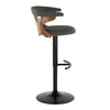 Gardenia - Adjustable Barstool (Set of 2) - Black Base And Walnut Backrest