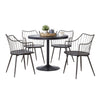 Dakota - Winston Dining Set - Black Metal With Black Wood Tabletop And Brown Metal With Dark Walnut Wood (Set of 5)