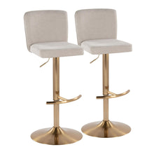  Henry - Adjustable Barstool With Swivel - Gold Metal (Set of 2)