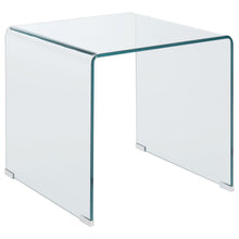  Ripley - Squared Tempered Bent Glass Side End Table - Clear