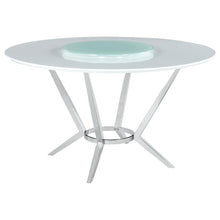  Abby - Round Lazy Susan Dining Table - White High Gloss