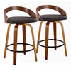 Grotto - 26" Fixed-Height Counter Stool (Set of 2) - Black & Walnut Base