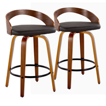  Grotto - 26" Fixed-Height Counter Stool (Set of 2) - Black & Walnut Base