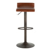 Ahoy - Fixed - Height Counter Stool - Walnut Bamboo Legs And Round Metal Footrest (Set of 2)