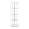 Zahavah - 4-Shelf Hexagonal Clear Glass Curio Cabinet