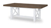 Beckett - Complete Trestle Table - Natural White With Dark Oak