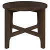 Cota - Round Solid Wood End Table - Dark Brown