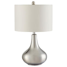  Junko - Drum Shade Urn Bedside Table Lamp - Chrome