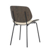 Lombardi - Chair - Black Metal And Cream Faux Leather With Dark Walnut Wood Accent