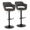 Margarite - Adjustable Barstool With Swivel - Black Metal (Set of 2)