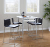 Marcel - Mara Upholstered Counter Height Dining Set - Black Metal With White Wood Tabletop