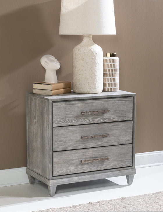 Artesia - 3 Drawer Nightstand - Smokey Taupe