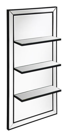  Oriel - Rectangular 3-Shelf Wall Mirror - Silver