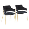 Napoli - Chair - Gold Metal And Black Velvet (Set of 2)