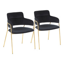  Napoli - Chair - Gold Metal And Black Velvet (Set of 2)