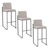 Fuji - High Back Barstool - Black Steel Legs