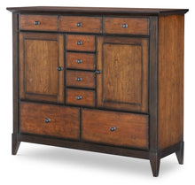  Fenmore - Door Drawer Chest - Mocha And Distressed Cherry