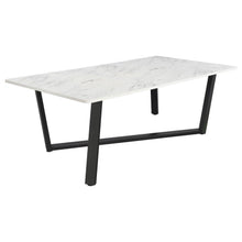  Mayer - Rectangular Faux Marble Dining Table - White