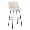 Toriano - 30" Fixed-Height Barstool (Set of 2) - Black & Gold Base