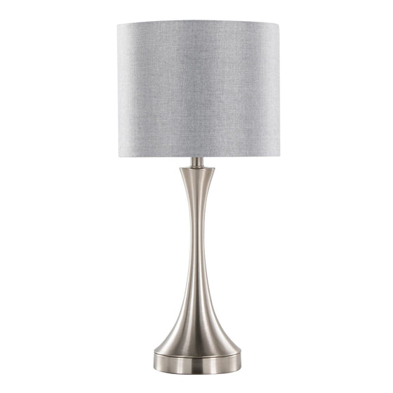 Lenuxe - 25" Metal Table Lamp With USB (Set of 2) - Gray