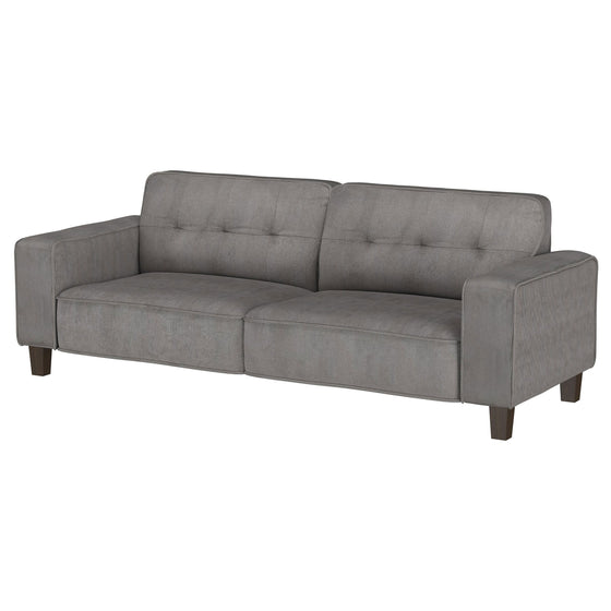 Deerhurst - Upholstered Track Arm Tufted Sofa - Charcoal