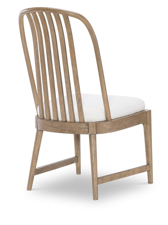 Melrose - Spindle Back Side Chair - Cloud White And Desert Oak