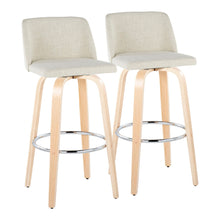  Toriano - 30" Fixed-height Barstool (Set of 2) - Natural And Cream