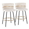 Cinch Claire - 26" Fixed-Height Counter Stool (Set of 2) - Gold And Black Base