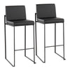 Fuji - High Back Barstool - Black Steel Legs