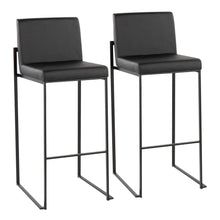  Fuji - High Back Barstool - Black Steel Legs