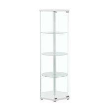  Zahavah - 4-Shelf Hexagonal Clear Glass Curio Cabinet