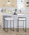 Fuji - Stackable Counter Stool With Cushion - Black Metal