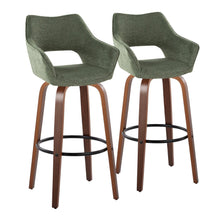  Mustang - 30" Fixed-Height Barstool With Swivel - Walnut Wood (Set of 2)