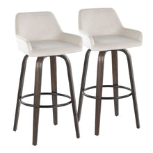  Daniella - 30" Fixed-height Barstool (Set of 2) - Dark Brown And White