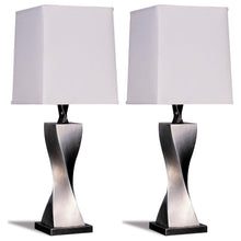  Keene - Tapered Shade Table Lamp Silver (Set of 2) - Distressed Silver