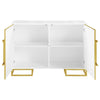 Elsa - 2 Door Wood Storage Accent Cabinet - White And Gold