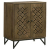 Zaria - 2 Door Wood Trellis Accent Storage Cabinet - Brown