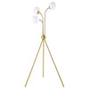 Miley - Spherical Bulb Tripod Tree Floor Lamp - Gold