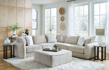  Bucktown - 3 Piece Sectional With Extra Thick Cuddler Seat Cushions And Cocktail Ottoman - Parchment