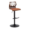 Folia - Adjustable Barstool (Set of 2) - Walnut Backrest & Black Base