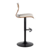 Folia - Adjustable Barstool (Set of 2) - Walnut Backrest & Black Base